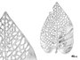 Giftdecor Décoration Murale Feuille Métal 40x26 cm Argenté (Set de 6)