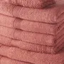 Today Lot de 4 Serviettes Invité 30x50 cm + 4 Serviettes de Bain 50x100 cm + 2 Draps de Bain 70x130 cm en Coton 450 g/m² - Terre cuite