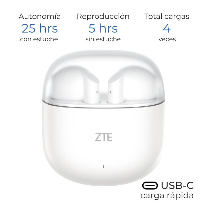 Casques Sans Fil ZTE BUDS 2 Blanc Casques Sans Fil ZTE BUDS 2 Blanc