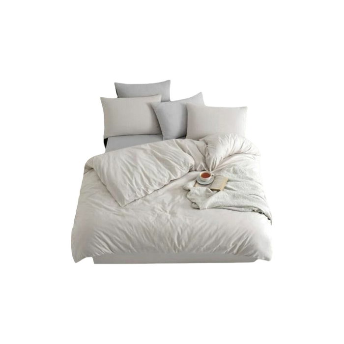 BigBuy Home Parure de couette Beige King size - 3 pièces BigBuy Home Parure de couette Beige King size - 3 pièces
