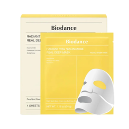 Biodance Vita Niacinamide Éclaircissement Masque facial, 4 pcs, 34 g