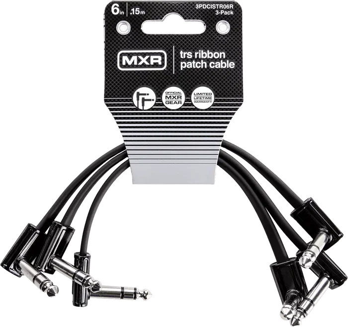 MXR Câble Patch Ribbon TRS 15 cm - Pack de 3