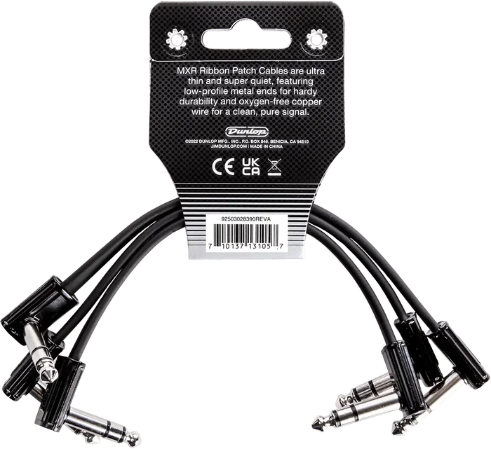 MXR Câble Patch Ribbon TRS 15 cm - Pack de 3