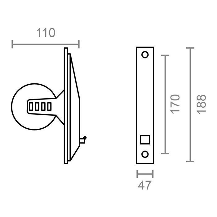 Edm PR05 Recogedor de persiana en acier zincé 188 x 47 x 110 mm