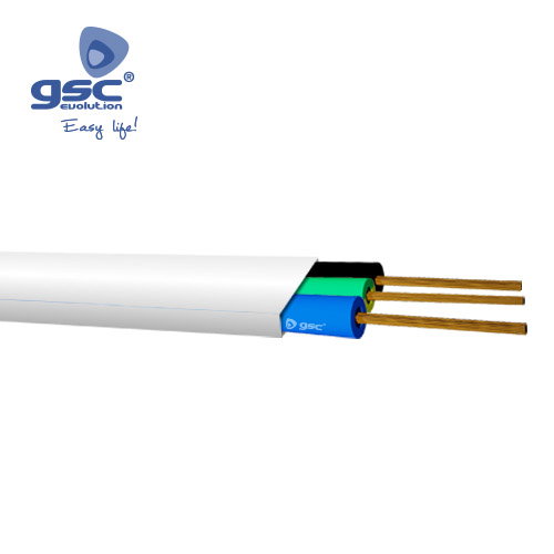 GSC Evolution Rouleau 50M Tubo flexible extraplano 3x1.5mm Blanco GSC Evolution Rouleau 50M Tubo flexible extraplano 3x1.5mm Blanco