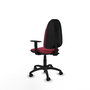 PIQUERAS Y CRESPO Chaise de bureau Algarra, tissu grenat, accoudoirs 1D