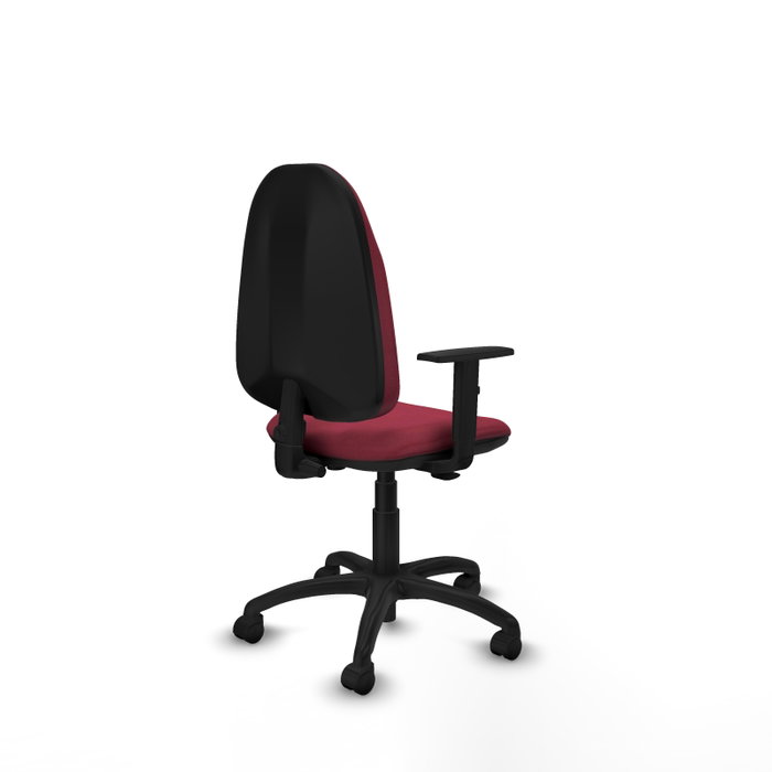 PIQUERAS Y CRESPO Chaise de bureau Algarra, tissu grenat, accoudoirs 1D