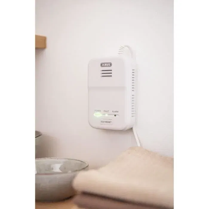 ABUS GWM100ME Détecteur de fumée et de gaz, jusqu'à 10 appareils connectables, alarme 85 dB, pile lithium 10 ans, certifié EN50194-1:2009