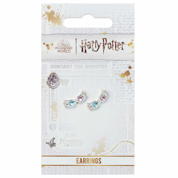 THE CARAT SHOP - Pendientes Gafas Luna Lovegood Harry Potter - Boucles d'oreilles Lunettes - Cristal bleu et rose - Zinc, cuivre, aluminium - Sans cadmium ni plomb