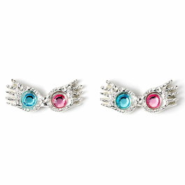 THE CARAT SHOP - Pendientes Gafas Luna Lovegood Harry Potter - Boucles d'oreilles Lunettes - Cristal bleu et rose - Zinc, cuivre, aluminium - Sans cadmium ni plomb