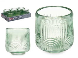 GIFTDECOR Porte-bougie Cercle Rayé Vert