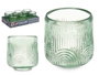 GIFTDECOR Porte-bougie Cercle Rayé Vert