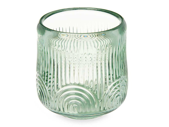 GIFTDECOR Porte-bougie Cercle Rayé Vert