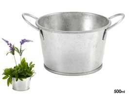 IBERGARDEN Macetero Bajo Zinc Plata