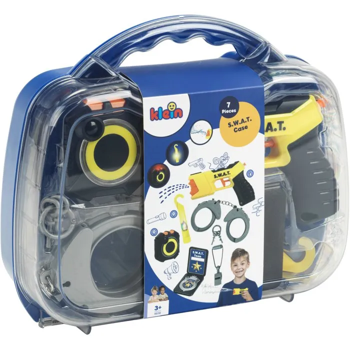 Klein 8838 Mallette S.W.A.T. pour Enfant avec Taser à Eau, Caméra Piéton Lumineuse, Menottes et Sifflet - Jeu de Rôle Policier - À Partir de 3 Ans