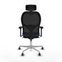 Piqueras y Crespo Chaise de Bureau avec Appui-tête 3D086G2 Bleu clair