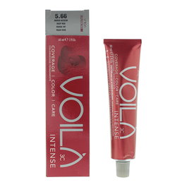 Intercosmo Voila 3C Intense Teinture Permanente pour Cheveux 5.66 Deep Red - 60 ml, Colorant Capillaire