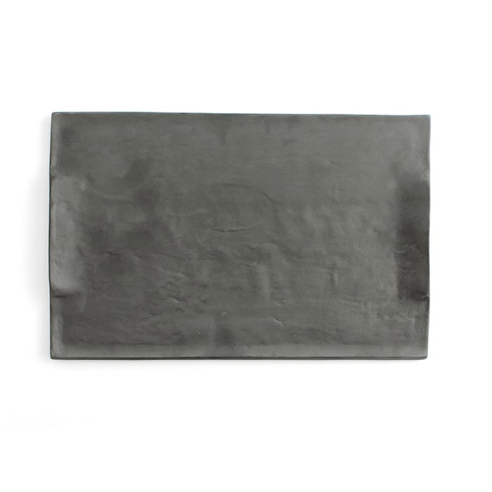 Quid Plat Rectangulaire Minéral Gres 35x23 cm Noir Céramique Quid Plat Rectangulaire Minéral Gres 35x23 cm Noir Céramique