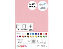 Innspiro Feutre acrylique rose clair feuilles adhésives 20x30cm x 2mm