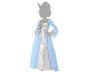 Déguisement Courtisane Époque Fille Enfant Robe Longue Azur Broderies Dorées 3-4 Ans
