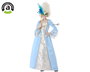 Déguisement Courtisane Époque Fille Enfant Robe Longue Azur Broderies Dorées 3-4 Ans