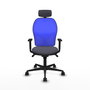 Piqueras y Crespo Chaise de Bureau Jorquera avec Appui-tête et Mécanisme Synchrone, Gris foncé et Bleu