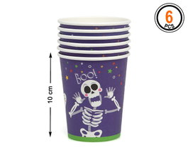 Atosa Lot de 6 verres en carton design squelettes Halloween