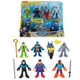 Imaginext DC Super Friends Coffret Deluxe Figurine avec 9 Éléments HXF94 - 6 Personnages DC, 2 Grapins, Sabre, Sceptre, Véhicule - Dès 3 Ans