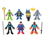 Imaginext DC Super Friends Coffret Deluxe Figurine avec 9 Éléments HXF94 - 6 Personnages DC, 2 Grapins, Sabre, Sceptre, Véhicule - Dès 3 Ans