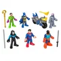 Imaginext DC Super Friends Coffret Deluxe Figurine avec 9 Éléments HXF94 - 6 Personnages DC, 2 Grapins, Sabre, Sceptre, Véhicule - Dès 3 Ans