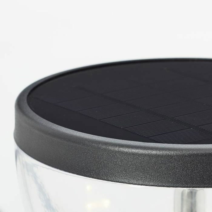 Brilliant TULIP Borne extérieure solaire LED noire avec détecteur de mouvement Brilliant TULIP Borne extérieure solaire LED noire avec détecteur de mouvement