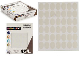 Pincello Etiquettes Adhésives Ovales 17x24 mm Lot de 7 Pages (Set de 120)