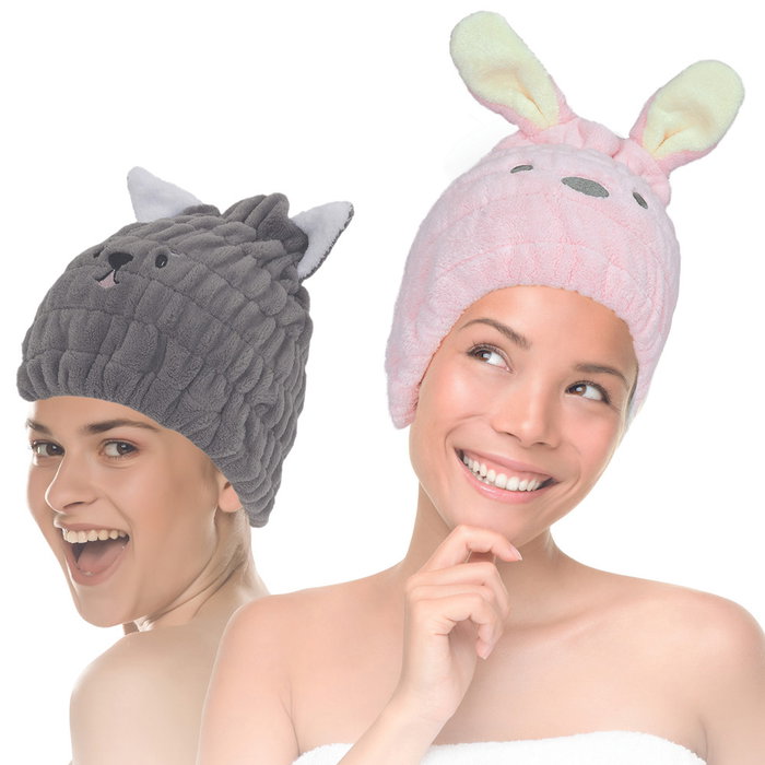Cosmetic Club Bonnet de séchage pour cheveux en microfibres Assorti Cosmetic Club Bonnet de séchage pour cheveux en microfibres Assorti
