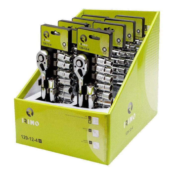Irimo Jeu de clé à cliquet 1/2 pol. avec 10 douilles 10-24 mm et rallonge 125 mm