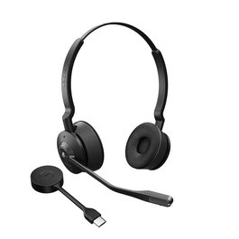 Jabra Engage 55 - Micro-casque professionnel sans fil DECT avec réduction de bruit, autonomie 13h, portée 150m et adaptateur USB, pour centres d'appel et télétravail