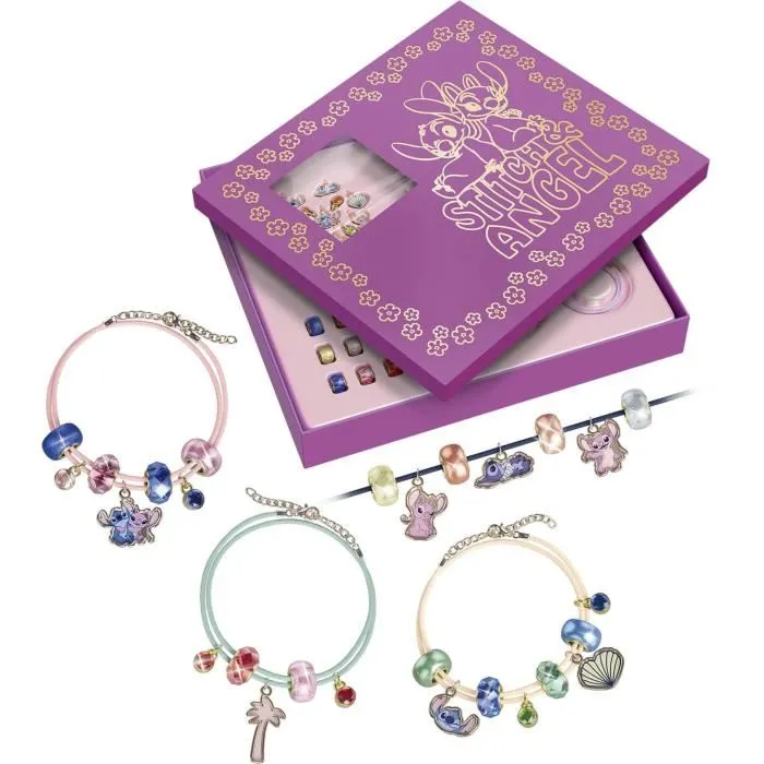 Lansay Coffret créatif bijoux étincellants Stitch et Angel - Perles, charms et diamants pour créer colliers et bracelets - Dès 6 ans Lansay Coffret créatif bijoux étincellants Stitch et Angel - Perles, charms et diamants pour créer colliers et bracelets - Dès 6 ans