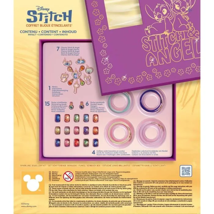 Lansay Coffret créatif bijoux étincellants Stitch et Angel - Perles, charms et diamants pour créer colliers et bracelets - Dès 6 ans Lansay Coffret créatif bijoux étincellants Stitch et Angel - Perles, charms et diamants pour créer colliers et bracelets - Dès 6 ans