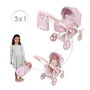 Decuevas Sophie - Landau de poupée 3-en-1 pliable pour poupées jusqu'à 48 cm, construction en métal et polyester