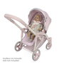 Decuevas Sophie - Landau de poupée 3-en-1 pliable pour poupées jusqu'à 48 cm, construction en métal et polyester