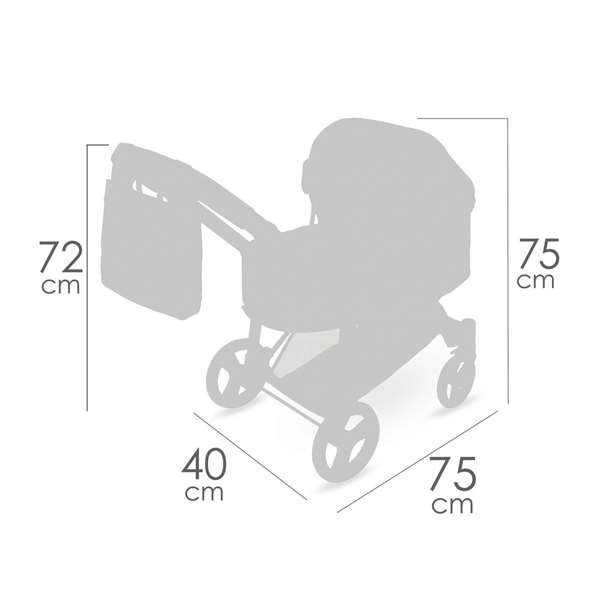 Decuevas Sophie - Landau de poupée 3-en-1 pliable pour poupées jusqu'à 48 cm, construction en métal et polyester