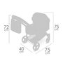 Decuevas Sophie - Landau de poupée 3-en-1 pliable pour poupées jusqu'à 48 cm, construction en métal et polyester