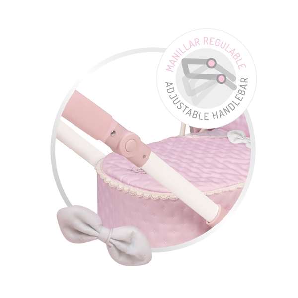 Decuevas Sophie - Landau de poupée 3-en-1 pliable pour poupées jusqu'à 48 cm, construction en métal et polyester