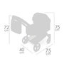 Decuevas Sophie - Landau de poupée 3-en-1 pliable pour poupées jusqu'à 48 cm, construction en métal et polyester