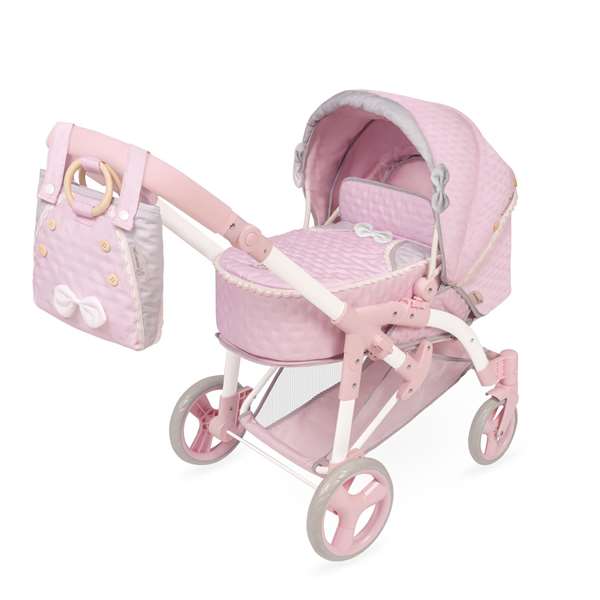 Decuevas Sophie - Landau de poupée 3-en-1 pliable pour poupées jusqu'à 48 cm, construction en métal et polyester