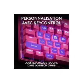 Logitech G - Clavier gaming filaire Pro X TKL Rapid AZERTY (Sans pavé numérique) avec switchs magnétiques et rétroéclairage RGB, Rose