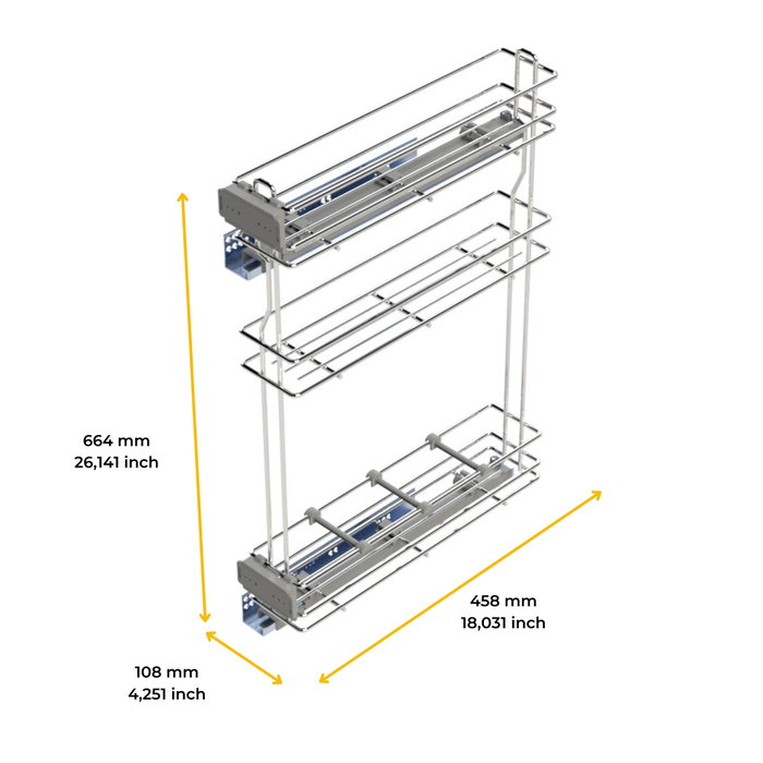 Emuca Porte-bouteilles extractible SupraMax, Module 150mm, Gauche