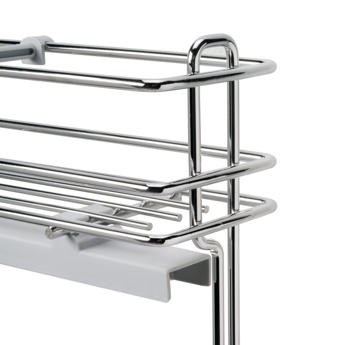 Emuca porte-bouteilles extractible SupraMax avec fermeture à amortie, gauche, 3 plateaux, module 150mm, Acier, Chromé Emuca porte-bouteilles extractible SupraMax avec fermeture à amortie, gauche, 3 plateaux, module 150mm, Acier, Chromé