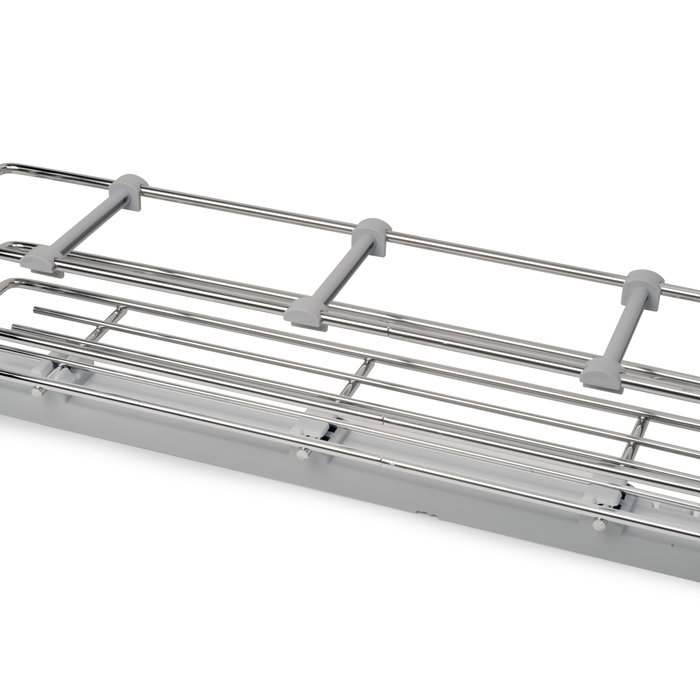 Emuca porte-bouteilles extractible SupraMax avec fermeture à amortie, gauche, 3 plateaux, module 150mm, Acier, Chromé Emuca porte-bouteilles extractible SupraMax avec fermeture à amortie, gauche, 3 plateaux, module 150mm, Acier, Chromé