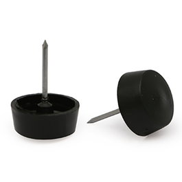 Q&Q Pied de meuble YOTA noir d34-29 H19 avec clou
