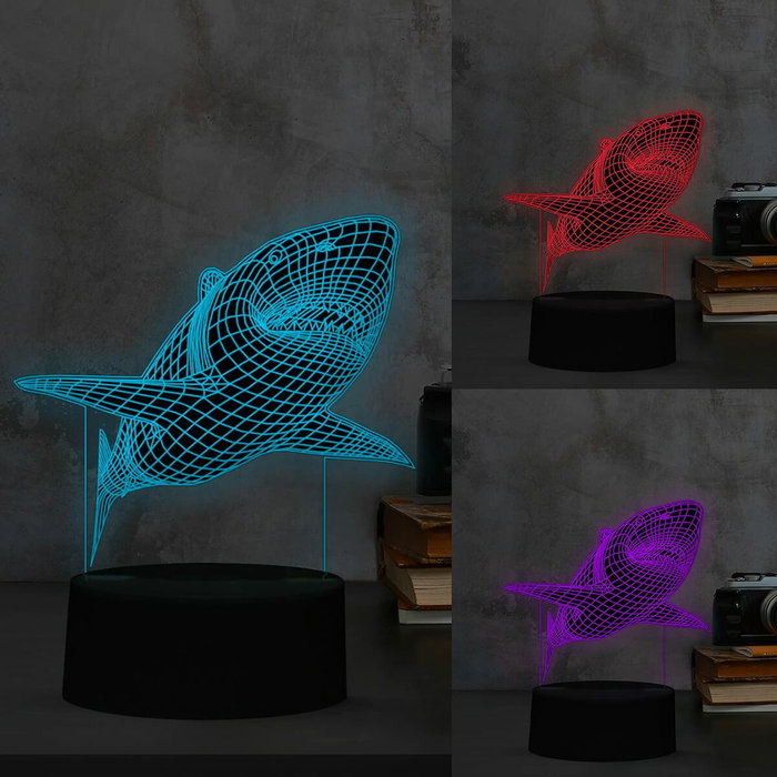 Lampe LED iTotal 3D Requin 12,1 x 4 x 20,7 cm Plastique 21 cm Lampe LED iTotal 3D Requin 12,1 x 4 x 20,7 cm Plastique 21 cm